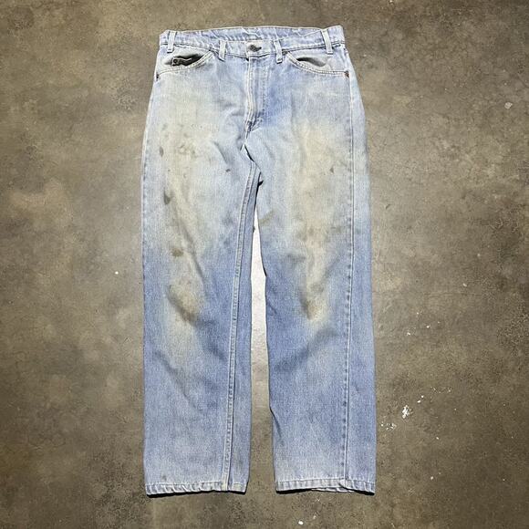 Vintage 80s Levi's 505 Regular Fit Light Wash Jeans 34x30 - Picture 1 of 5